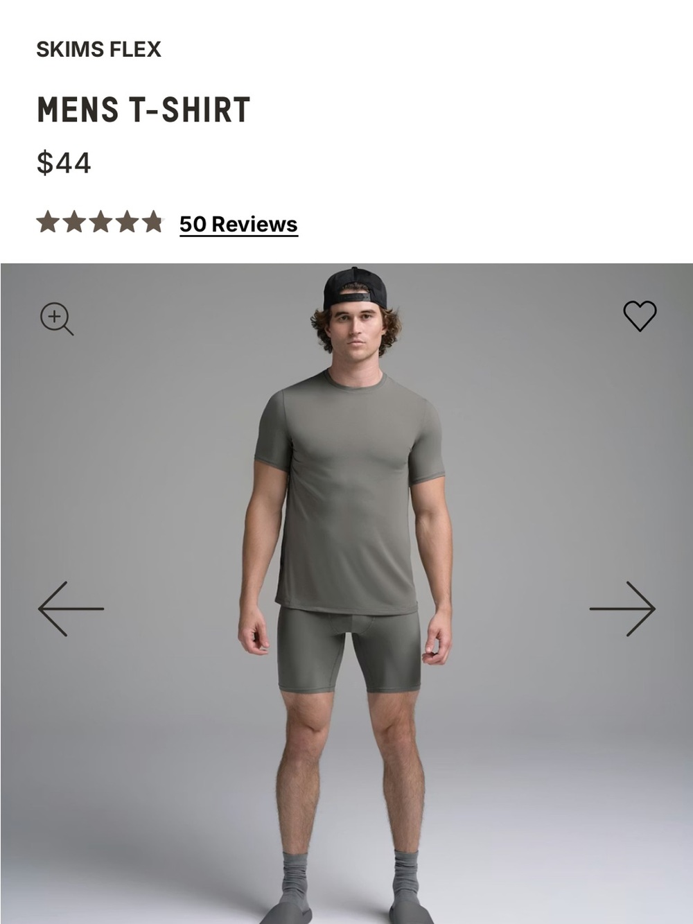 SKIMS FLEX Men's T‑Shirt in gunmetal